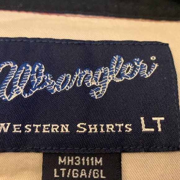 Wrangler Men's Western Shirt with Red Snap Buttons Size LT #514 - Picture 7 of 10